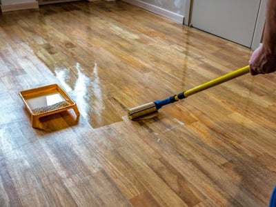 Polished hardwood floor