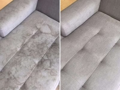 Upholstery cleaning before and after