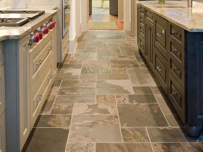 Polished marble floor